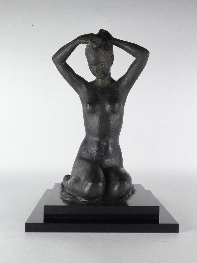 矢野秀徳「髪」約34.5cm 共箱 保証品 ブロンズ像 裸婦 /R(N-2) - メルカリ