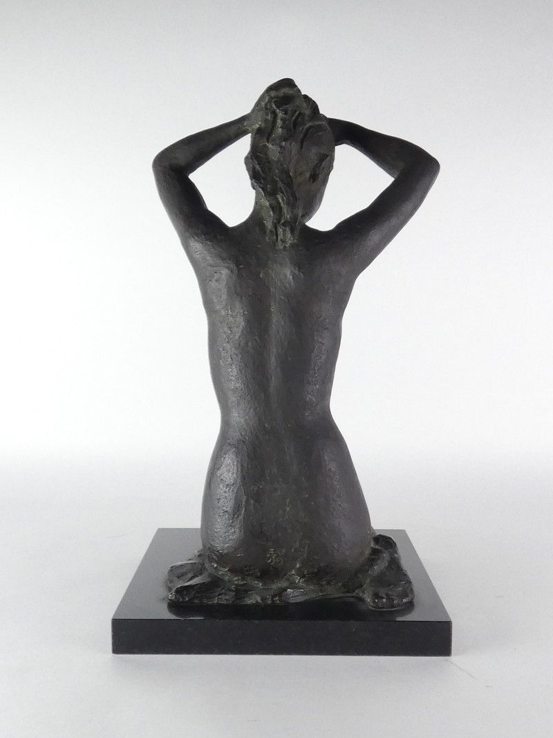 矢野秀徳「髪」約34.5cm 共箱 保証品 ブロンズ像 裸婦 /R(N-2) - メルカリ