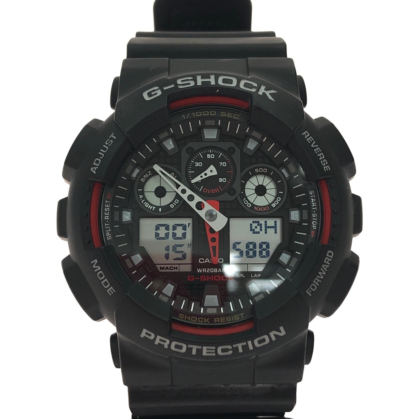 CASIO カシオ メンズ腕時計 クオーツ デジアナウォッチ G-SHOCK Gショック GA-100 ブラック 6,160円