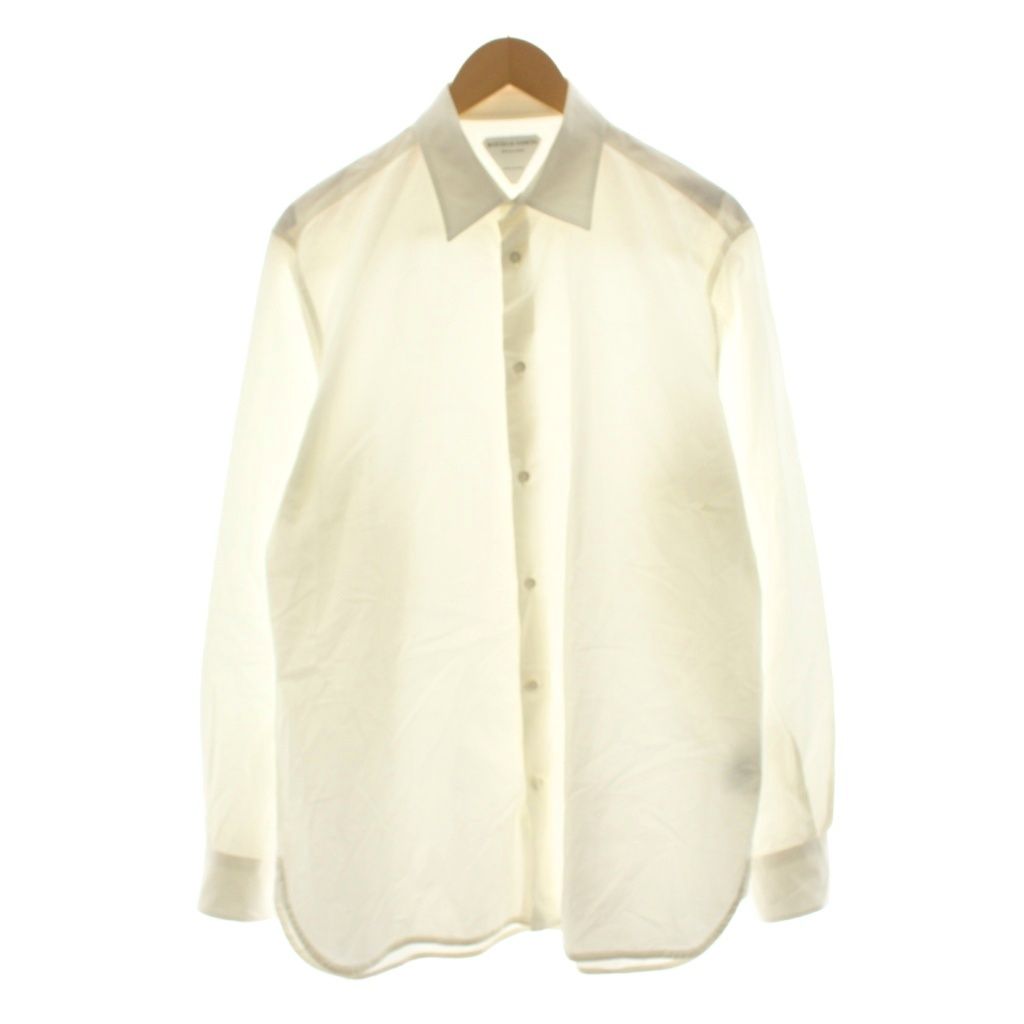 ボッテガヴェネタ BOTTEGA VENETA シャツ 長袖 コットン 無地 42 白 ホワイト 625452 /KU ■GY62