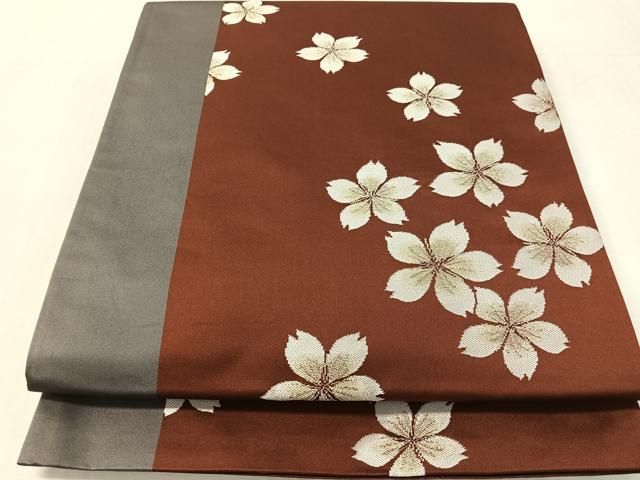 平和屋着物●世界的人形師　辻村寿三郎　ジュサブロー　六通柄袋帯　舞桜　銀糸　正絹　逸品　CABL0127vp 27,885円