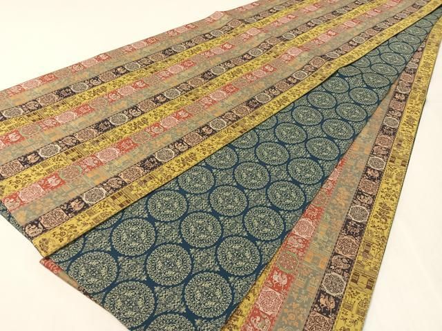 平和屋着物●両面 全通柄袋帯 紅牙瑞錦 天平狩猟文錦 正絹 逸品 未使用 CABL0131vp