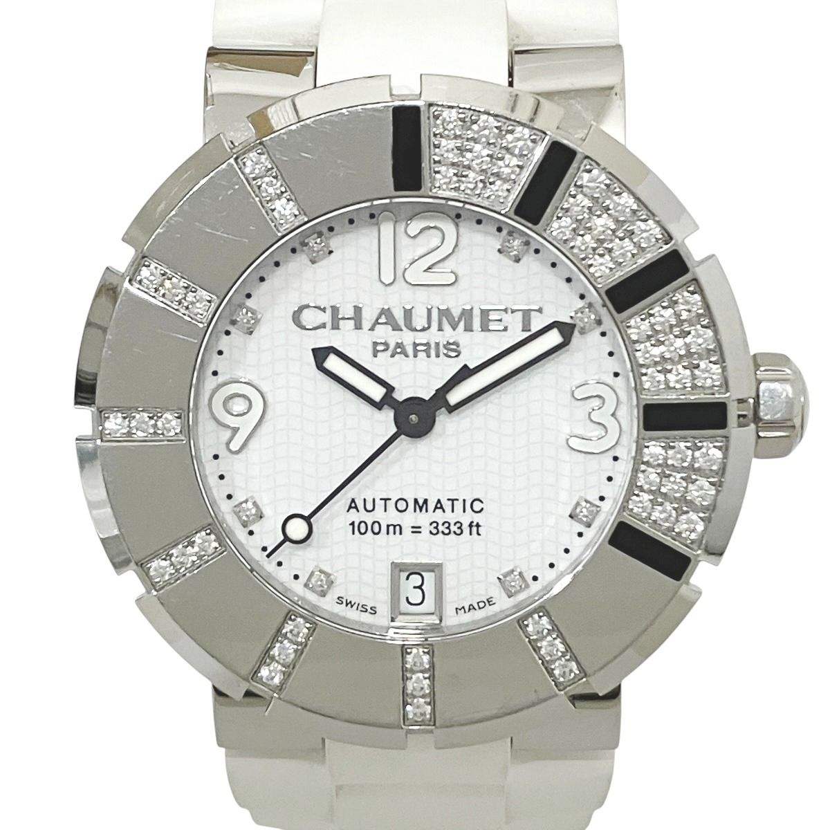 ショーメ Chaumet クラスワン 腕時計 総重量約104g SS 樹脂 自動巻き ホワイト文字盤文字盤 17288-38E メンズ