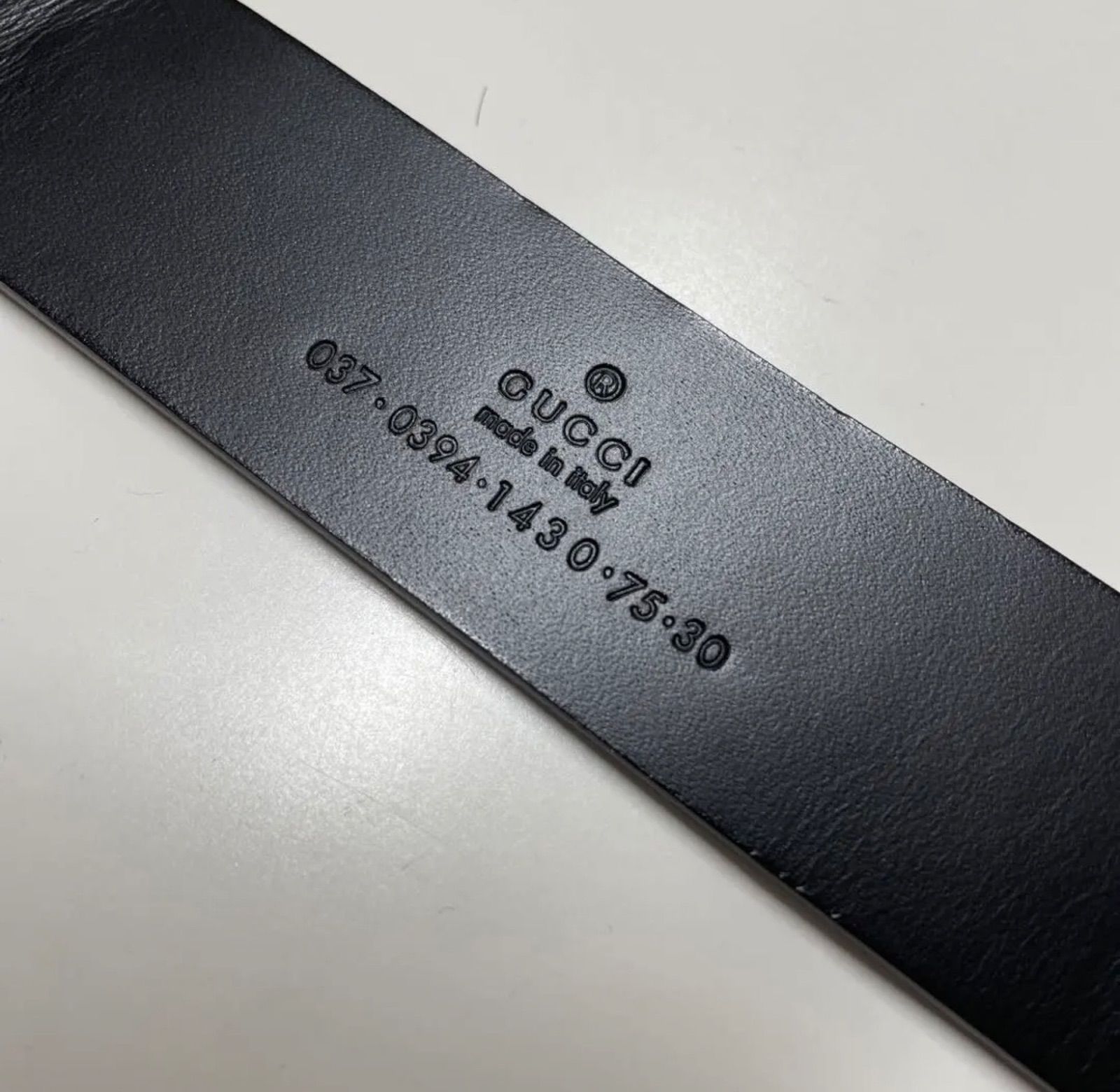 GUCCI グッチ ベルト シマレザー ブラック ① GUCCI グッチ ベルト シマレザー ブラック ①
