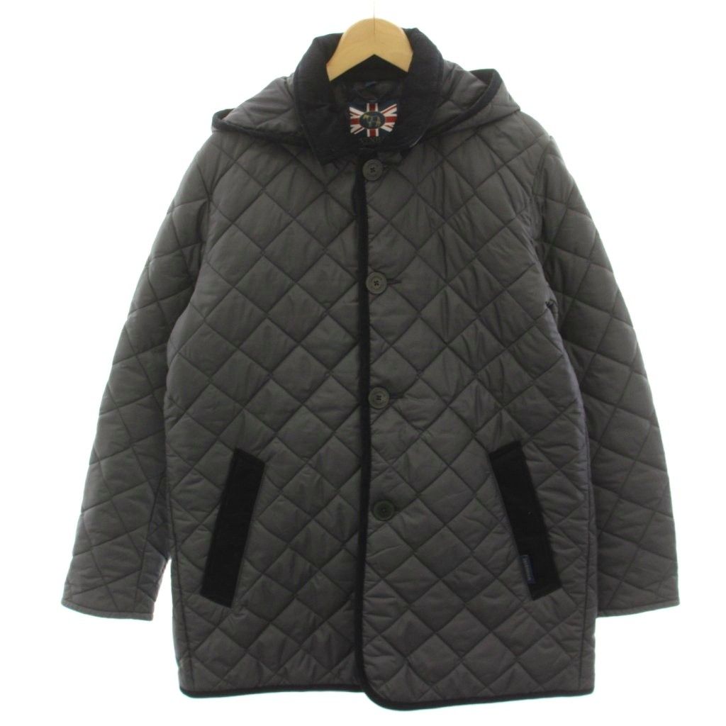 ラベンハム LAVENHAM Denston Mens キルティングコート ナイロン ロング S 紺 ネイビー SLS9004 /HN