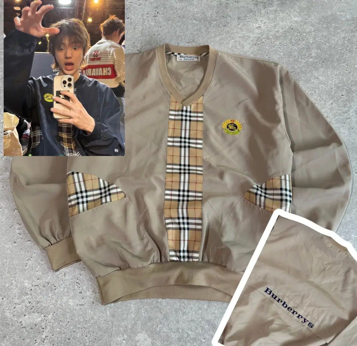 コルティス ジュフン BURBERRY 90s チェック ウィンドブレーカー ウォームアップ オーバーサイズ スウェット