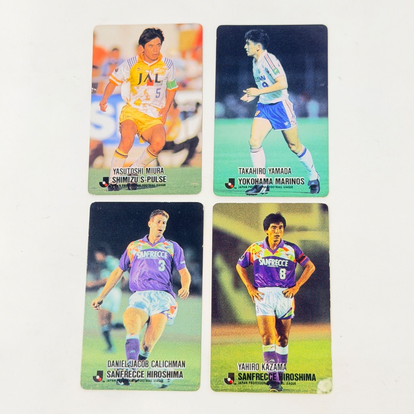 1993年 カルビー サッカー選手カードセット 当時物】1993年 カルビー Jリーグカード 4枚セット サンフレッチェ初期