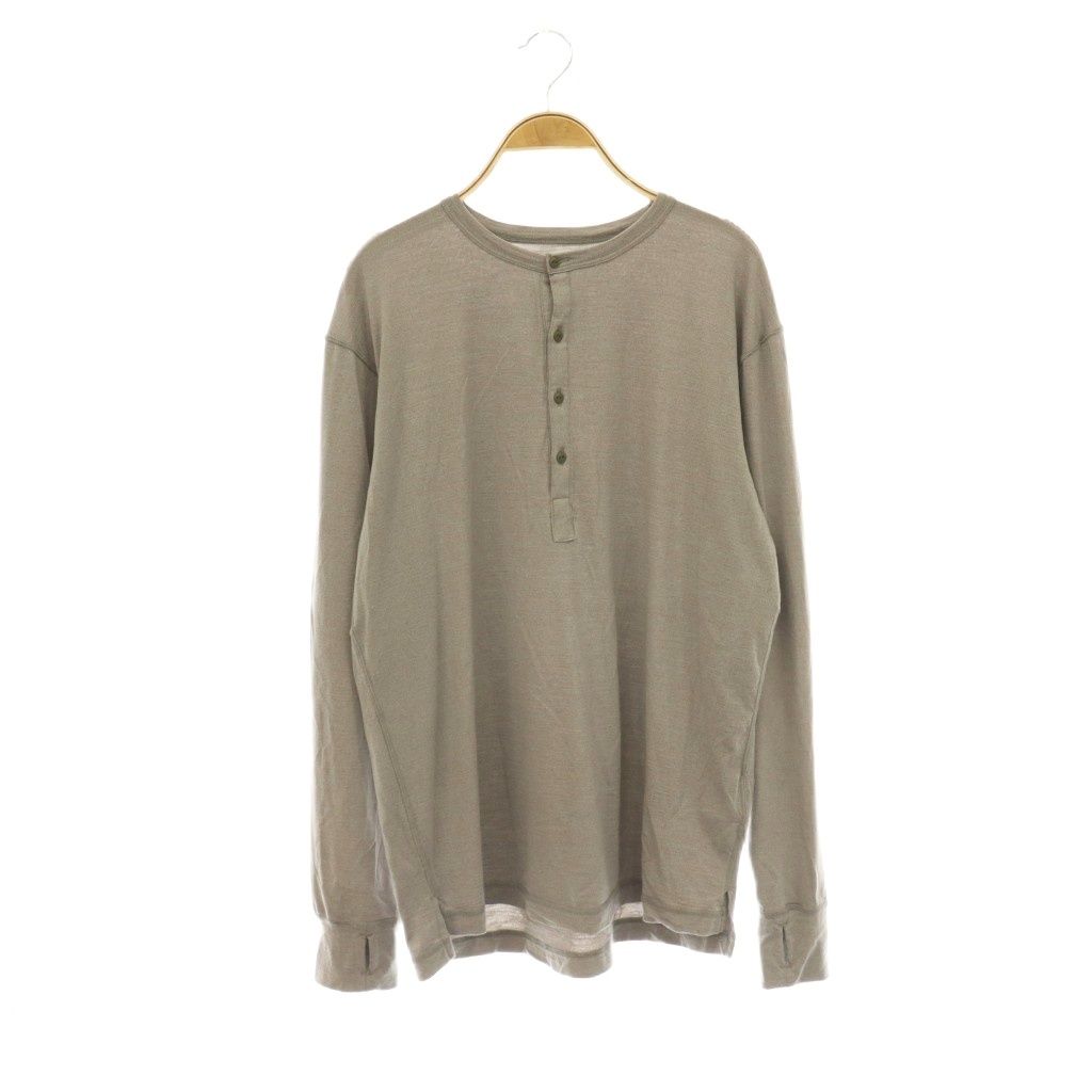 ノンネイティブ nonnative DWELLER L/S HENRY NECK TEE MERINO WOOL OVERDY カットソー ロンT ヘンリーネック ウール 長袖 3 ライトグレージュ /HS ■OS