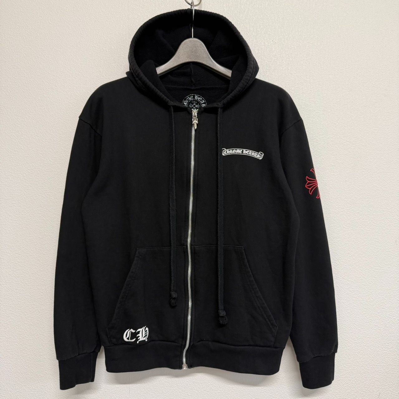 CHROME HEARTS クロムハーツ zip ジップパーカー フーディー 長袖スウェット スクロールラベル USA限定 黒 ブラック メンズ レディース Mサイズ 美品 2892 122,500円