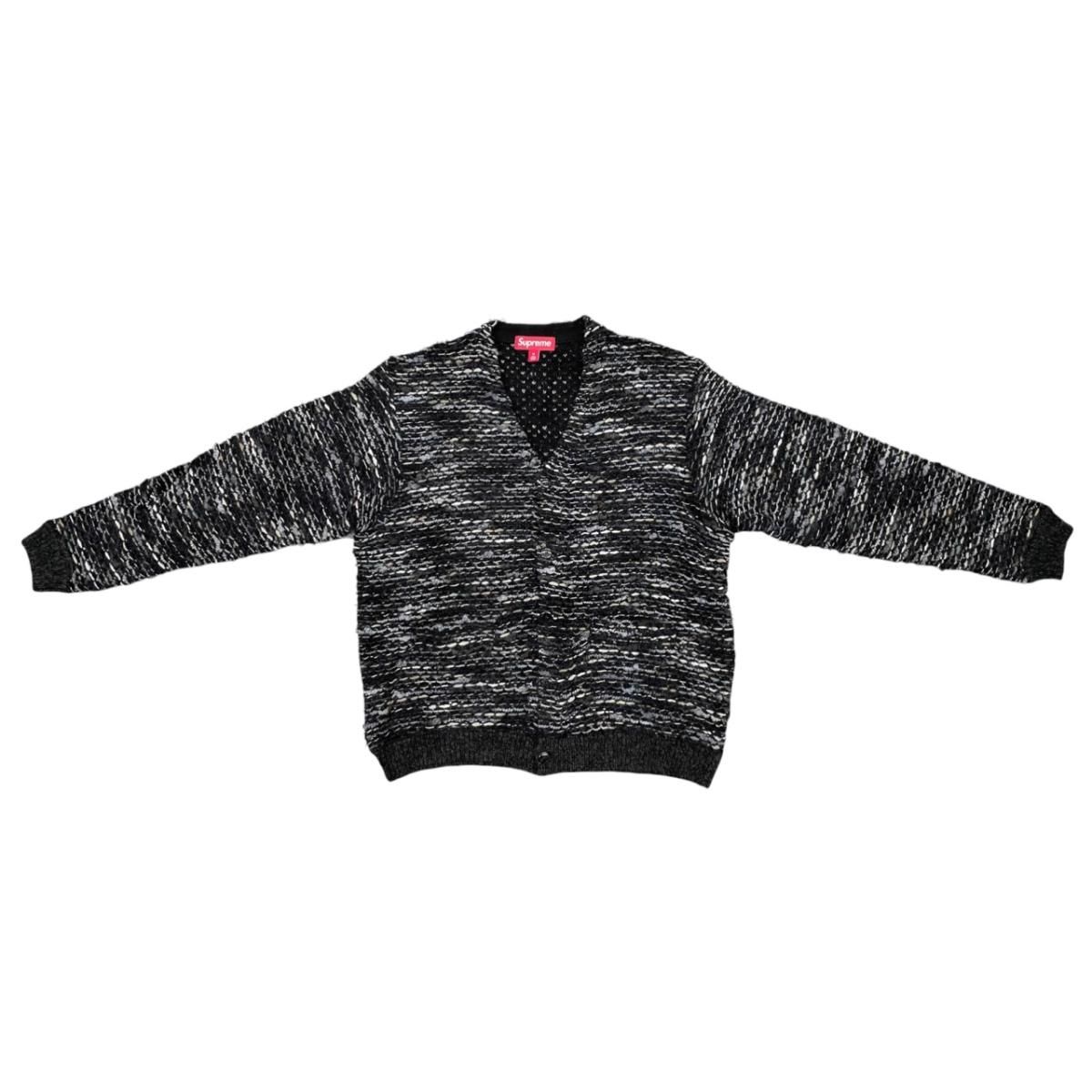 ☆シュプリーム カーディガン テクスチャード Mサイズ ブラック グレー Textured Cardigan Supreme