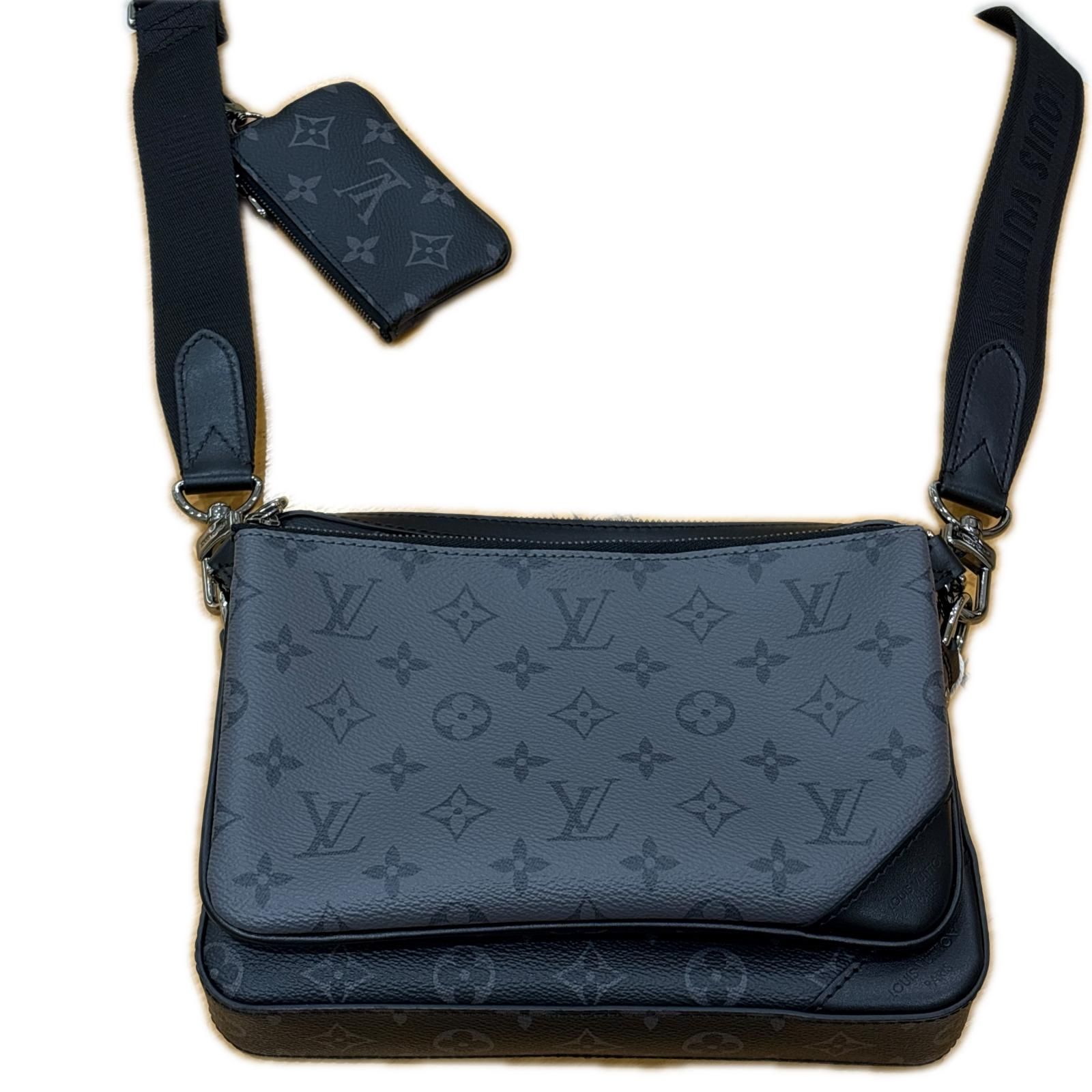 LOUIS VUITTON ルイ・ヴィトン トリオ・メッセンジャー モノグラム・エクリプス M69443 ブラック メンズ【中古】【430】2147100606201