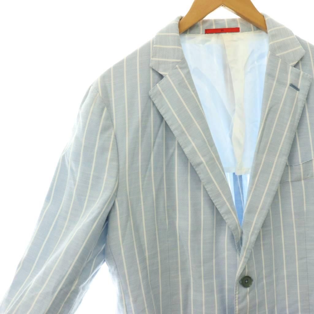 イザイア ISAIA ストライプ柄2Bテーラードジャケット 背抜き コットン イザイア ISAIA ストライプ柄2Bテーラードジャケット 背抜き コットン