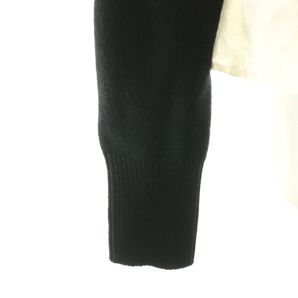 オーガ OHGA DOCKING KNIT カーディガン ドッキングニット 異素材切替 ウール 長袖 F 黒 ブラック /HS ■OS