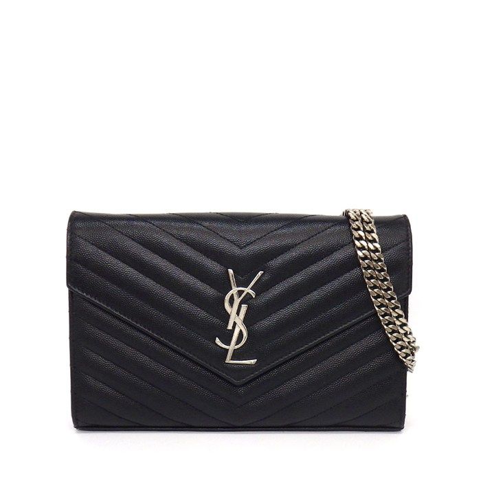 サンローラン SAINT LAURENT 2wayバッグ カサンドラ クラシック チェーンウォレット 377828 ブラック グレインドプードルレザー 【中古】 108,900円