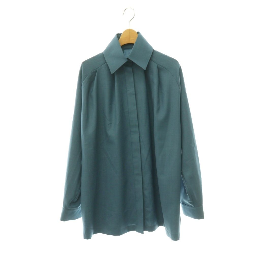 リムアーク rim.ark 26SS High collar classic blouse ブラウス シャツ 長袖 前開き F ブルー /NR ■OS