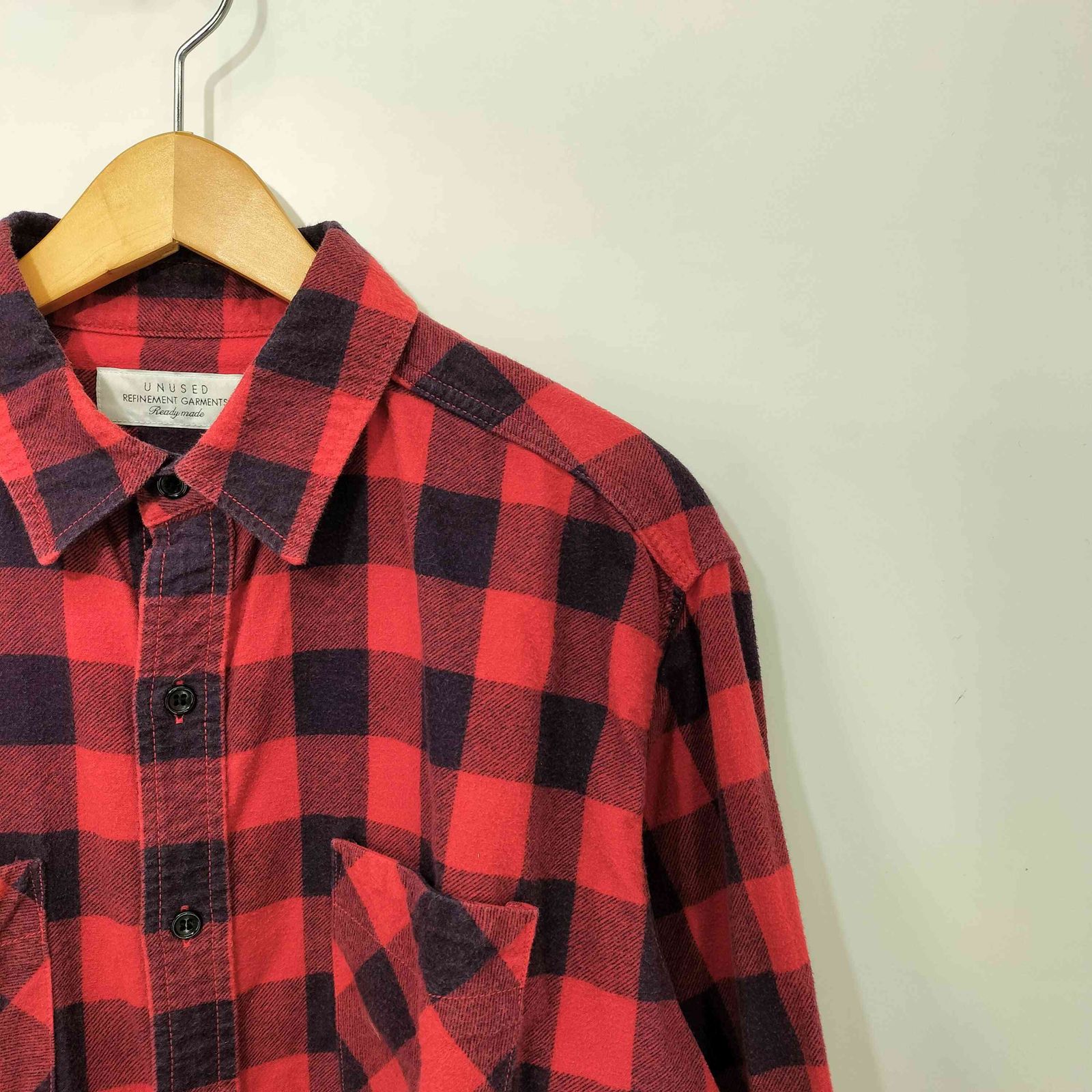 アンユーズド UNUSED Red Check US1042 L/S Shirt チェック柄 ロング