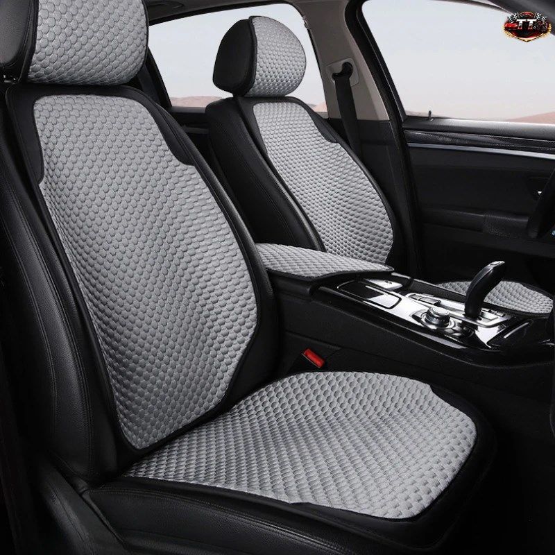 通気性のあるアイスシルク製カーシートカバー、四季対応カーシート保護マット、フルセット、車内シートクッション