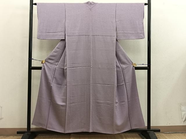 平和屋着物□上質な色無地 草花地紋 浅紫色 正絹 逸品 BAAX8996mz