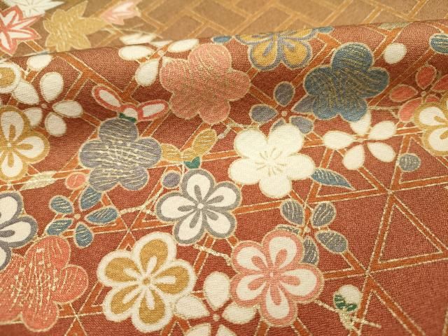 平和屋着物□訪問着 舞花文 舞桜 暈し染め 金彩 正絹 逸品 DABI3809ya