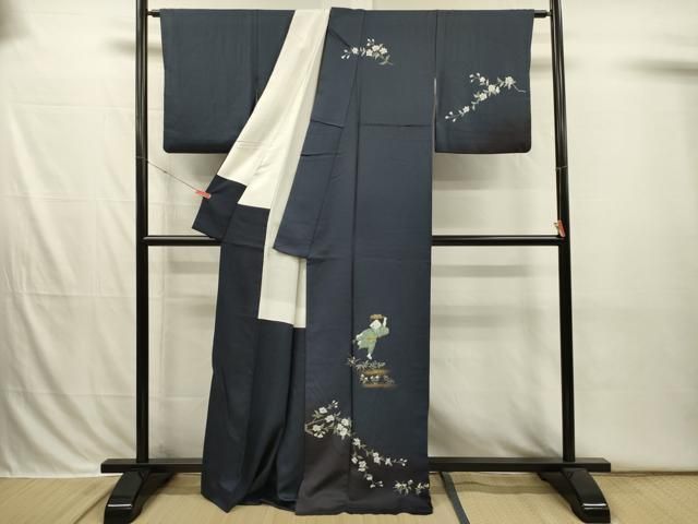 平和屋着物□訪問着 枝花文 童子遊び 暈し染め 金彩 正絹 逸品