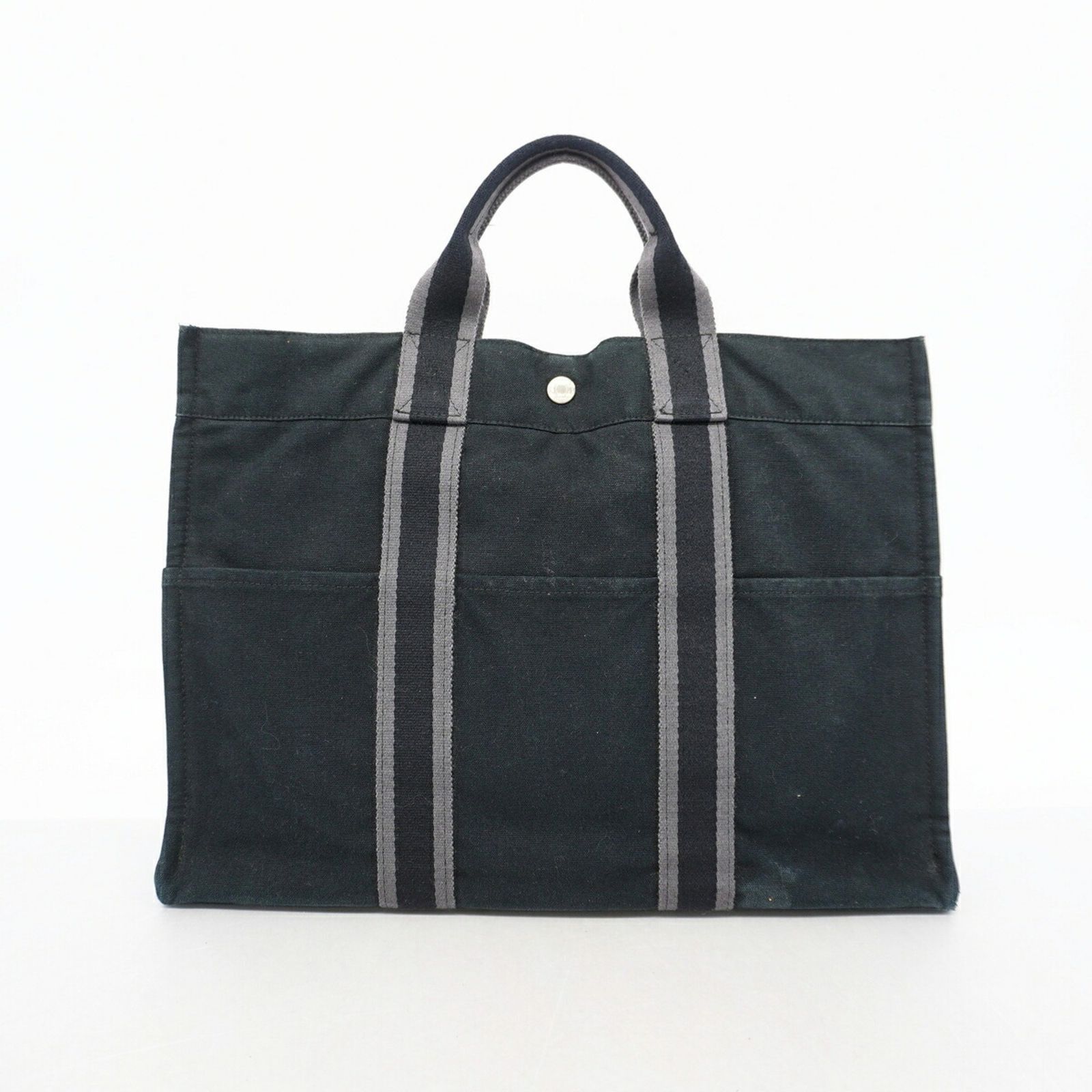 エルメス(Hermes) エルメス トートバッグ フールトゥMM キャンバス ブラック メンズ レディース P3316101
