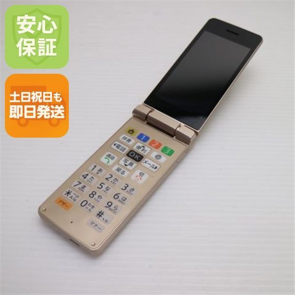 超美品 SOFTBANK かんたん携帯10 かんたん携帯10 ゴールド スマホ 本体 白ロム 土日祝発送OK