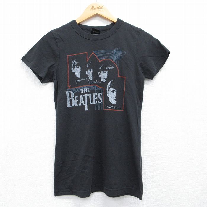 S/古着 ジャンクフード 半袖 ビンテージ ロック バンド Tシャツ メンズ 00年代 00s ビートルズ クルーネック ブラック【spe】 26jul22