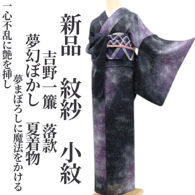 【新品・夏小紋】紋紗 吉野一簾 落款 夢幻ぼかし 夏着物 正絹 仕付け糸付 tomihisa”一心不乱に艶を挿し夢まぼろしに魔法をかける”6445 43,030円