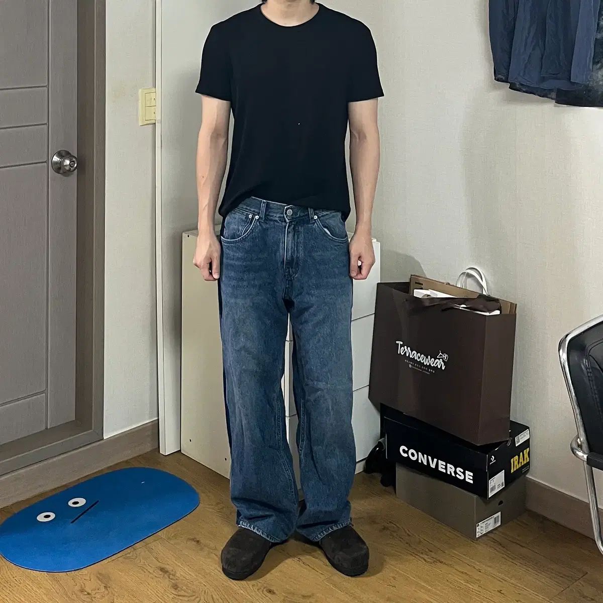 AFTER PRAY アフタープレイ トラック デニム パンツ