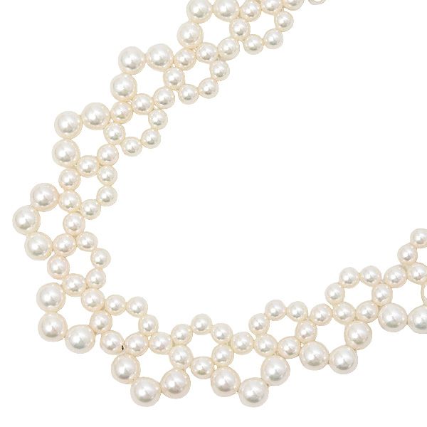 ミキモト ネックレス レディース パール デザイン ネックレス 3.5mm～5.2mm珠 ゴールド MIKIMOTO K18 中古