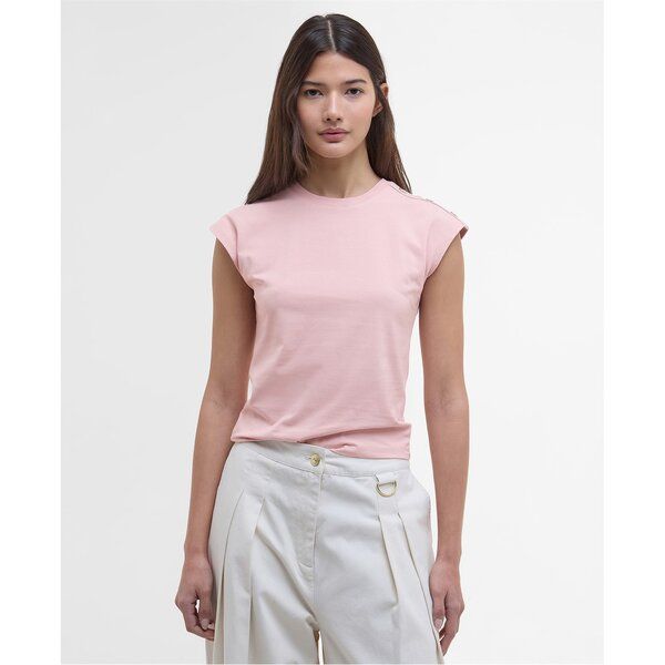 バブアー レディース トップス シャツ スリムフィット Tシャツ Barbour International Priya Slim Fit TShirt Pink Muave ピンク