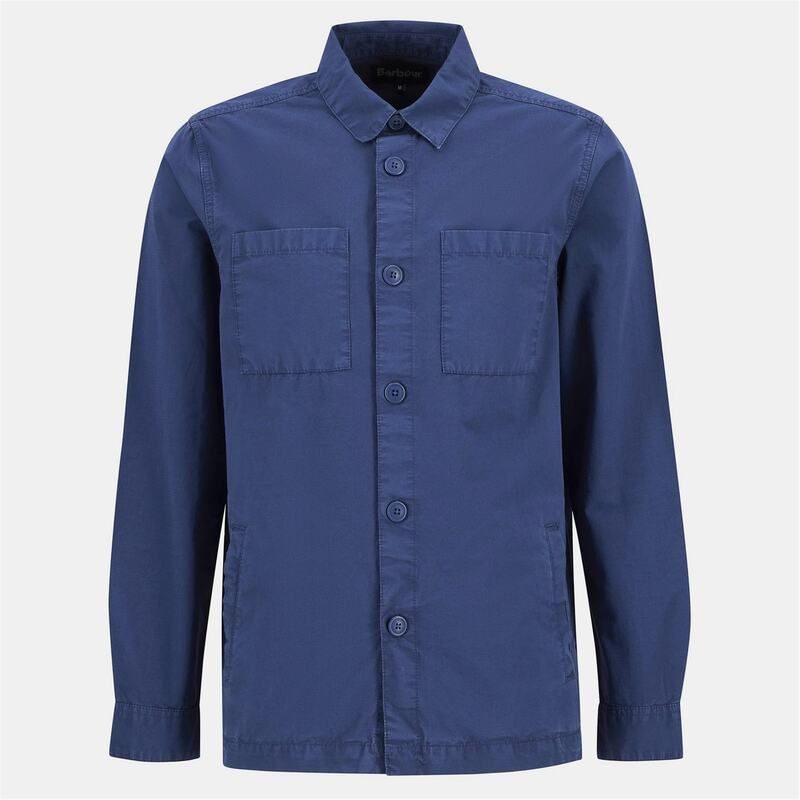 バブアー メンズ トップス シャツ Barbour Rickfell Ripstop Overshirt Dark Denim NY38 デニム