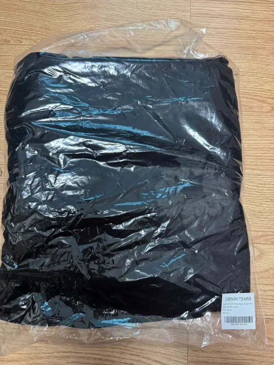 XXL デニム 転 'Tear' コットン リース スウェットパンツ ブラック