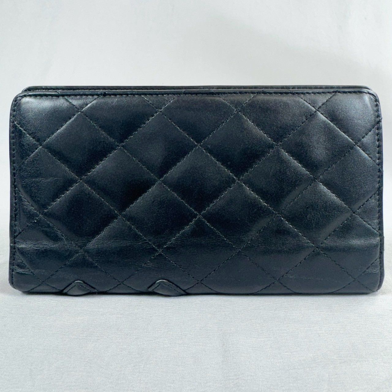 美品】CHANEL シャネル カンボンライン フラップ ロング 二つ折り 長