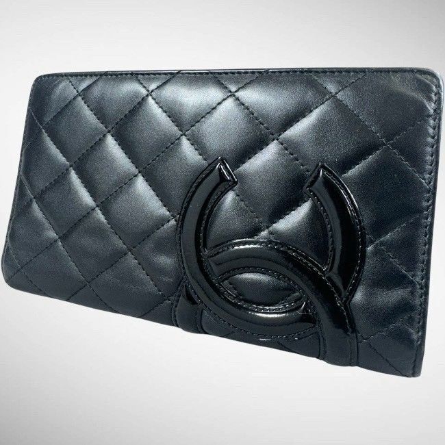 美品】CHANEL シャネル カンボンライン フラップ ロング 二つ折り 長