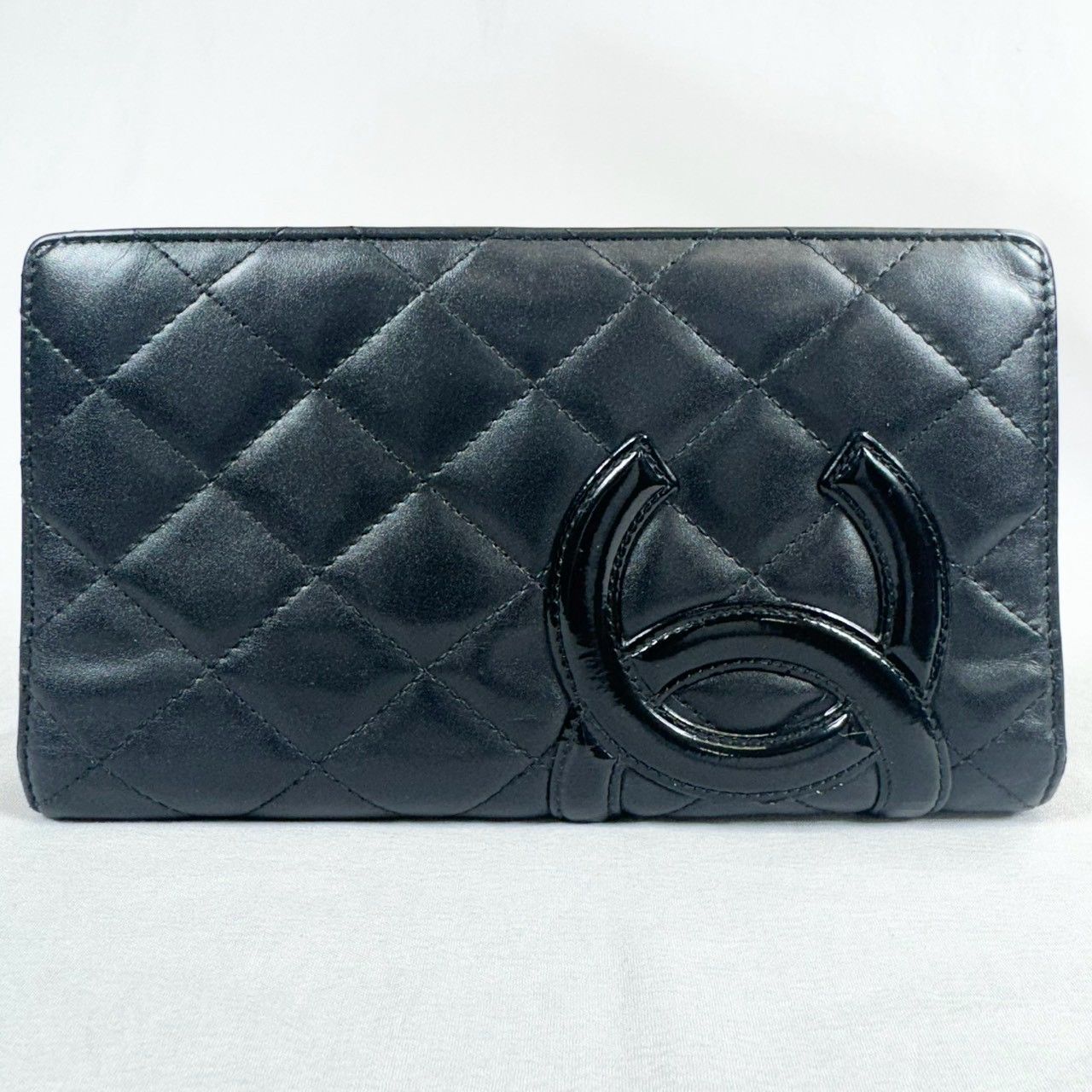 期間限定ボーナスセール　シャネル　CHANEL カンボンライン 長財布 ブラック 美品】CHANEL シャネル カンボンライン フラップ ロング 二つ折り 長