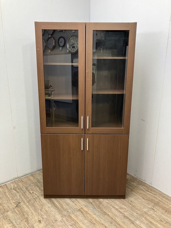 【中古品】コクヨ 役員室用両開き・ガラス両開き書棚 MGH-S37 B M55 ブラウン 34,125円