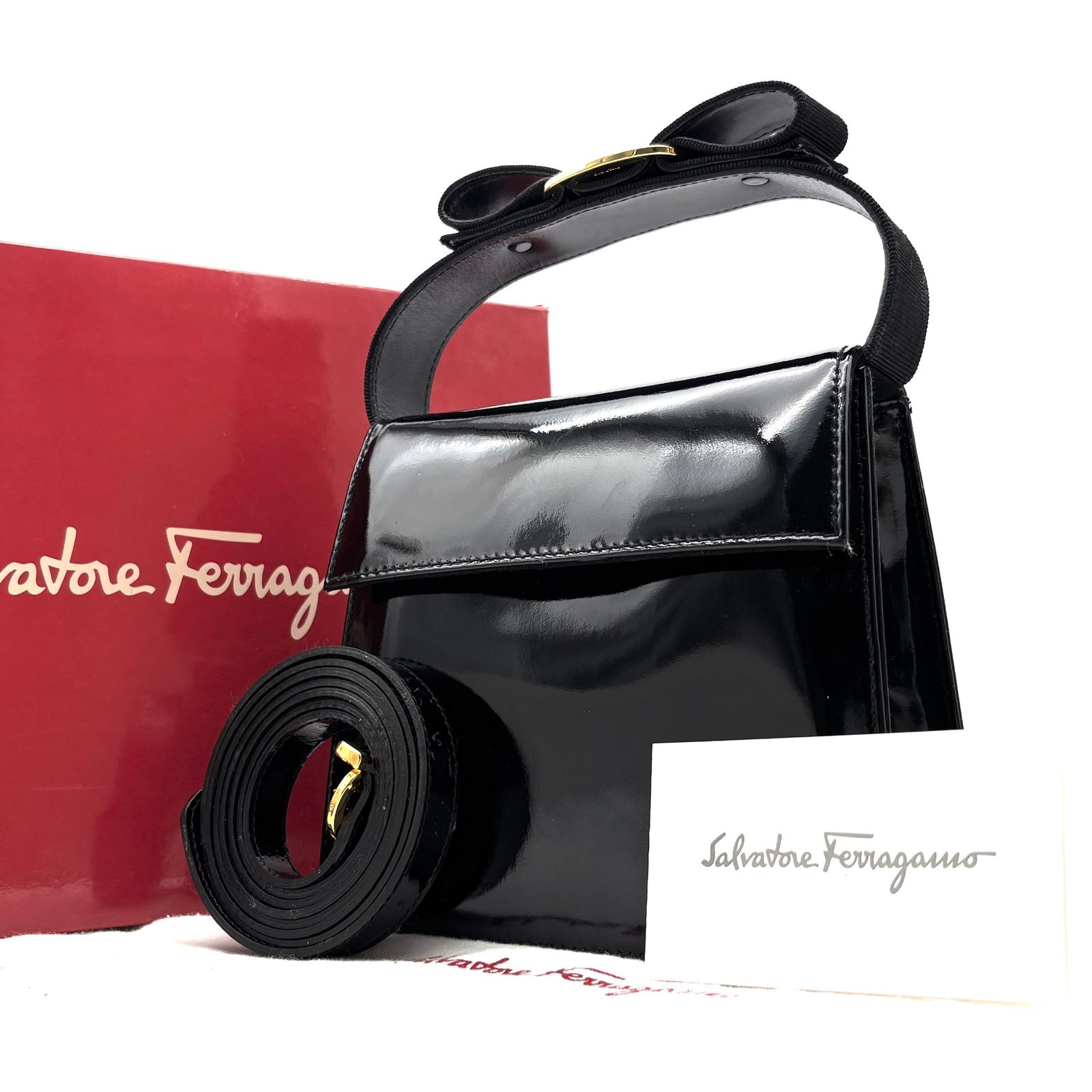 美品 付属品完備 フェラガモ FERRAGAMO ヴァラリボン 2way 