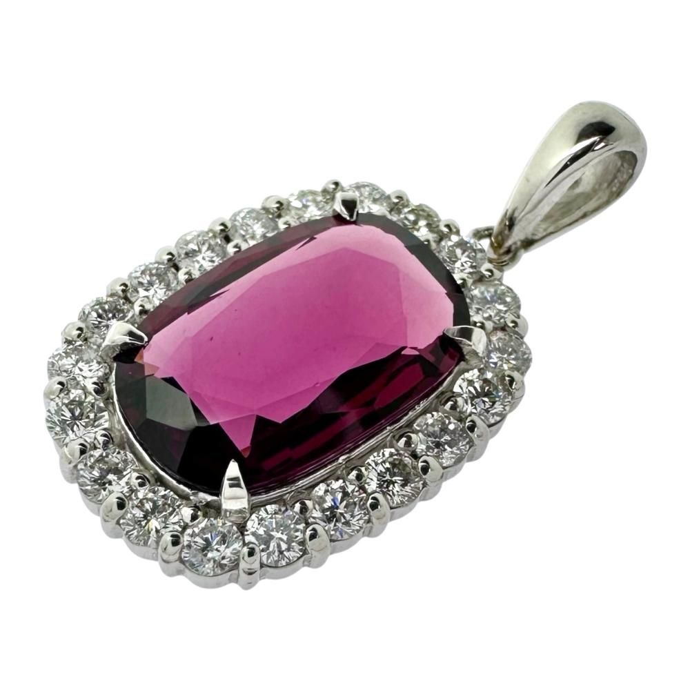 ロードライトガーネット ダイヤモンド 計0.66ct ペンダントトップ Pt900プラチナ 3.9g レディース 【中古】【真子質店】【NN】
