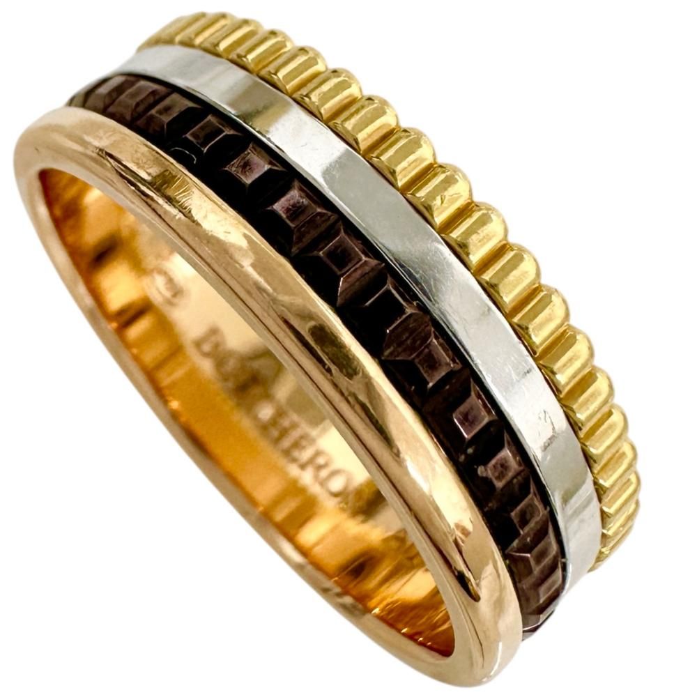 17.5号 【Boucheron/ブシュロン】キャトルクラシック スモール リング・指輪 K18PGピンクゴールド 18金 /YG/WG/ブラウンPVD 7.8g JRG00290 T58 レディース 【中古】【真子質店】【GD】
