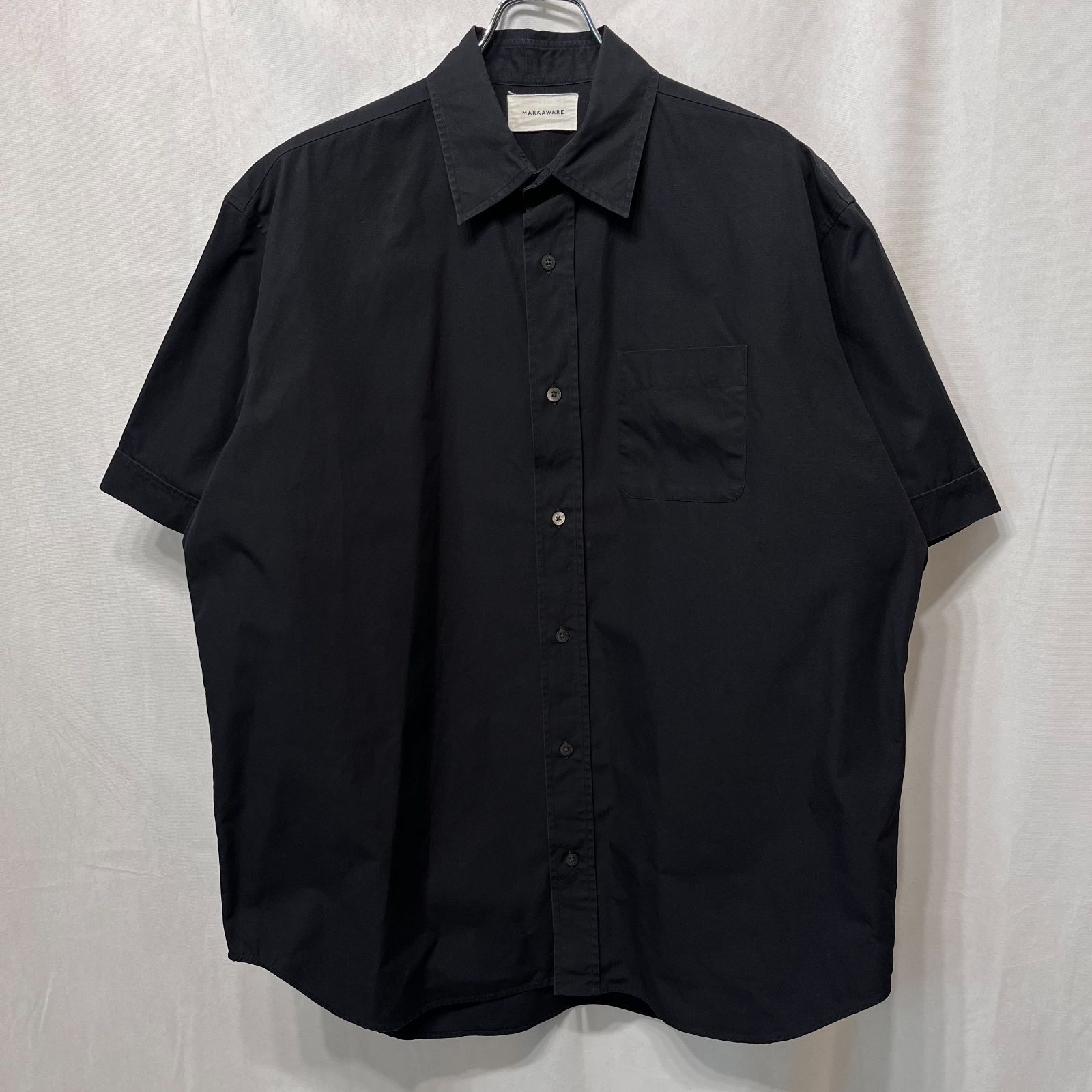 MARKAWARE マーカウェア ● A23B 08SH01B HUGE SHIRT S/S SOKTAS HEAVY POPLIN オーバーサイズ半袖シャツ 7,100円