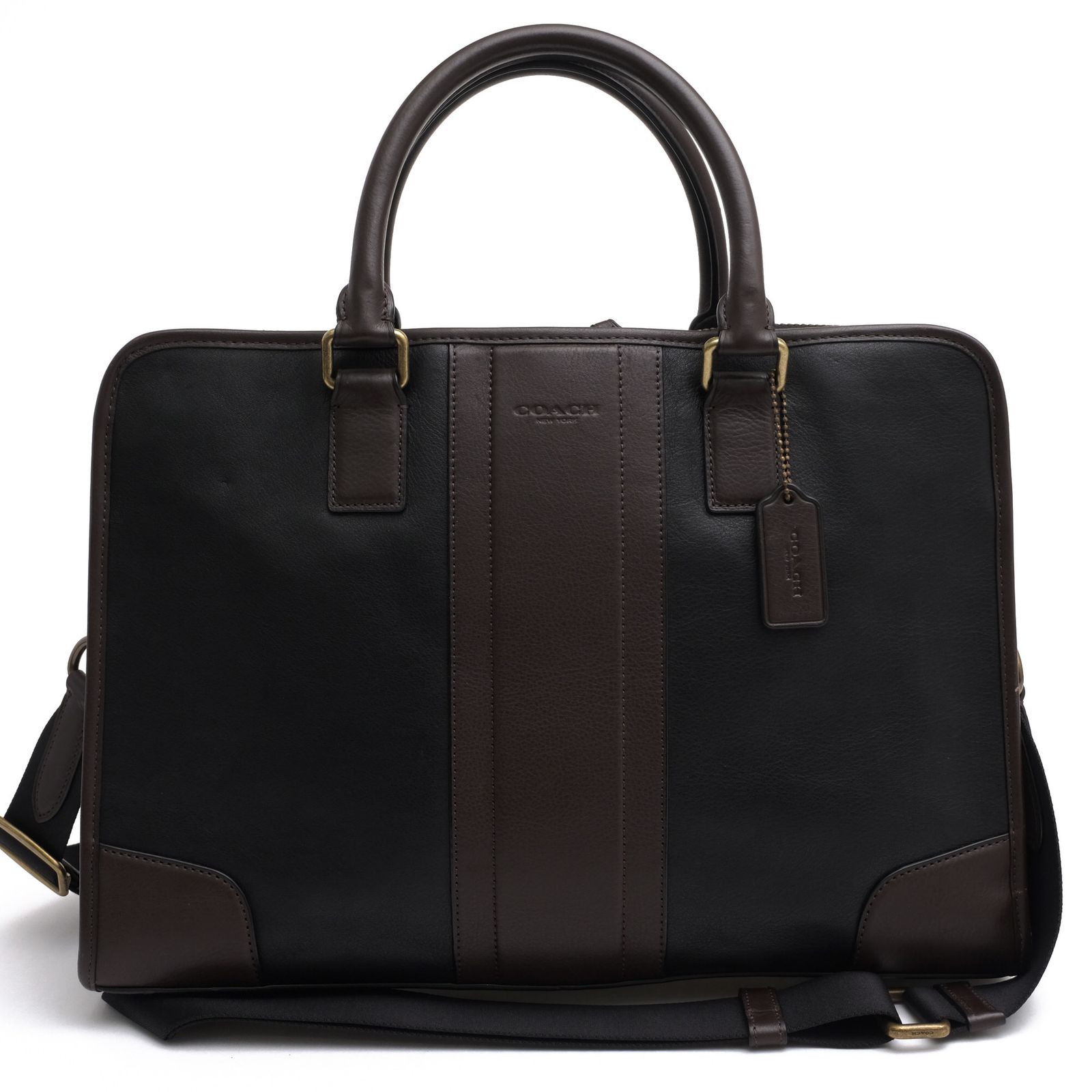 コーチ／COACH バッグ ブリーフケース ビジネスバッグ 鞄 ビジネス メンズ 男性 男性用 レザー 革 本革 ダークブラウン 茶 ブラウン F71639 Heritage Web Bombe ヘリテージ ウェブ レザー ボンベ ダイレクターズ 2WAY