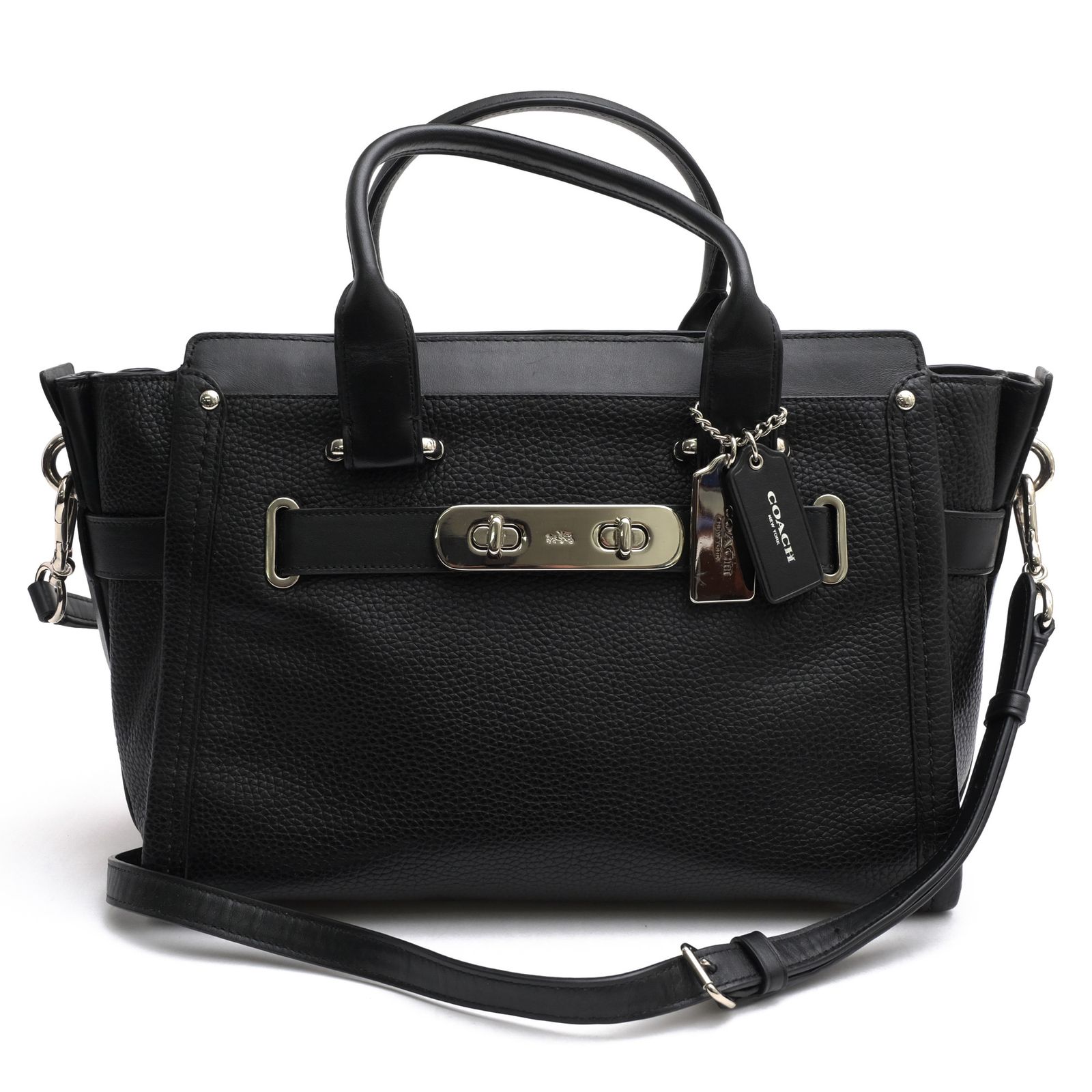 コーチ／COACH バッグ トートバッグ 鞄 ハンドバッグ レディース 女性 女性用 レザー 革 本革 ブラック 黒 34408 Swagger Carryall in Nubuck Pebble Leather スワッガー キャリーオール シボ革 シュリン
