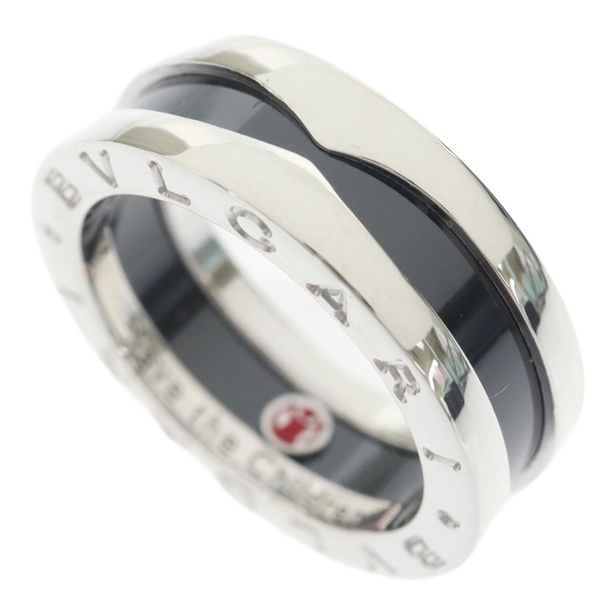 BVLGARI ブルガリ 925×ブラックセラミック SILVER シルバー B-zero1 ビーゼロワン セーブザチルドレン リング 指輪 ジュエリー アクセサリー ブランド #50 実寸約9号 メンズ レディース ユニセックス