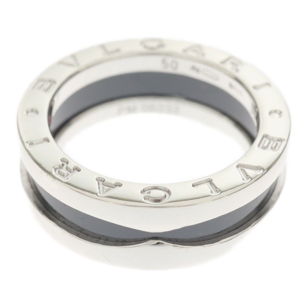 BVLGARI ブルガリ 925×ブラックセラミック SILVER シルバー B-zero1 ビーゼロワン セーブザチルドレン リング 指輪 ジュエリー アクセサリー ブランド #50 実寸約9号 メンズ レディース ユニセックス