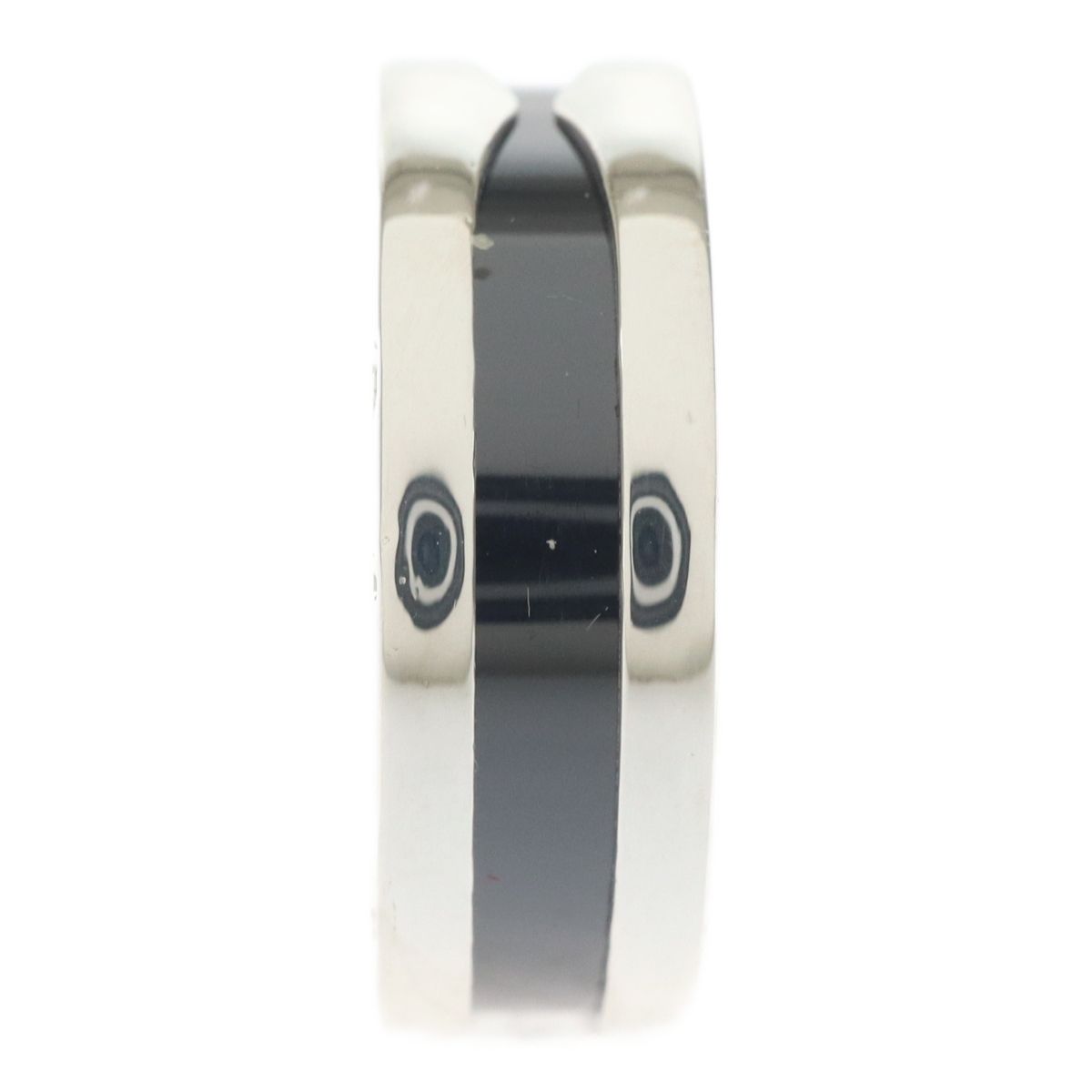 BVLGARI ブルガリ 925×ブラックセラミック SILVER シルバー B-zero1 ビーゼロワン セーブザチルドレン リング 指輪 ジュエリー アクセサリー ブランド #50 実寸約9号 メンズ レディース ユニセックス