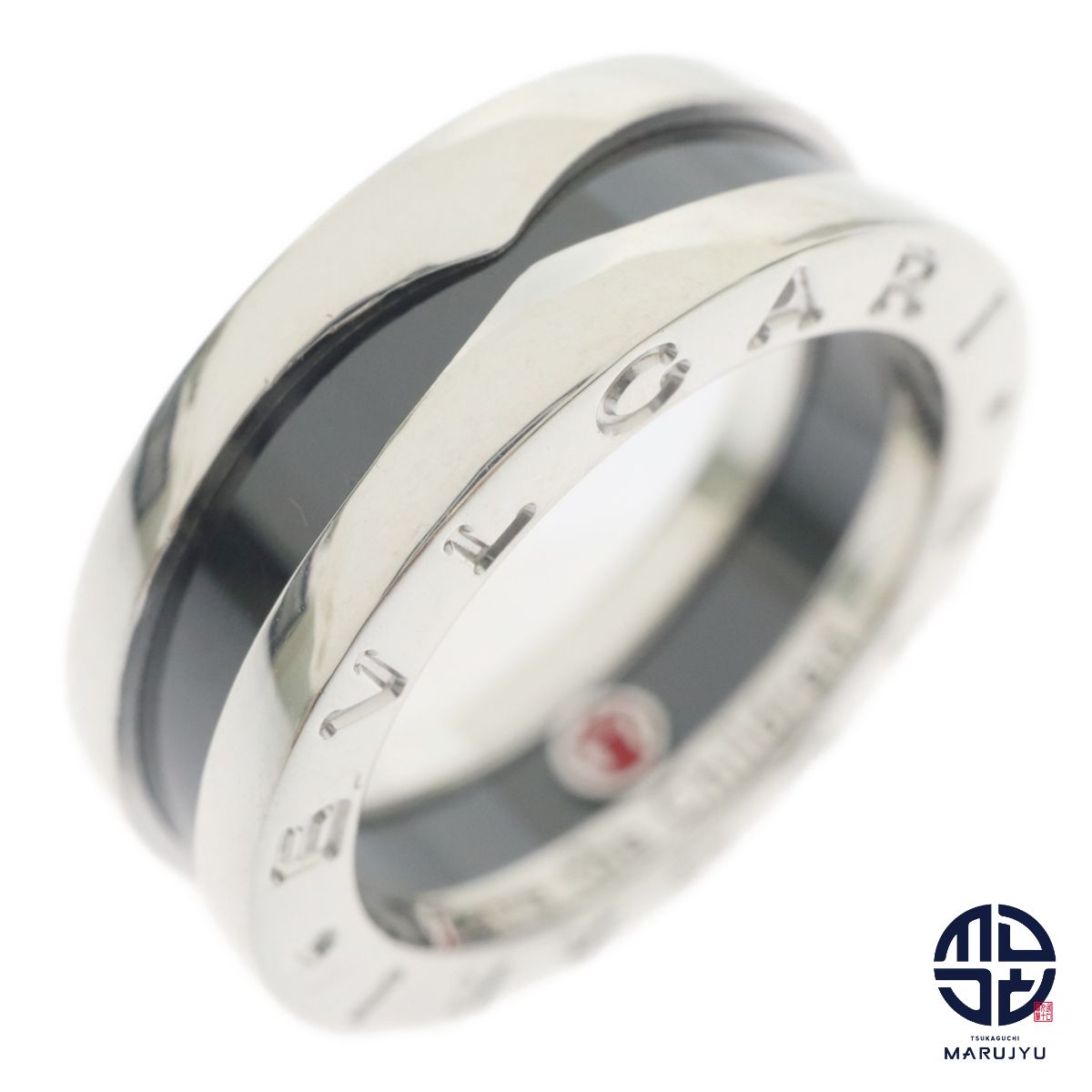 BVLGARI ブルガリ 925×ブラックセラミック SILVER シルバー B-zero1 ビーゼロワン セーブザチルドレン リング 指輪 ジュエリー アクセサリー ブランド #50 実寸約9号 メンズ レディース ユニセックスリング・指輪