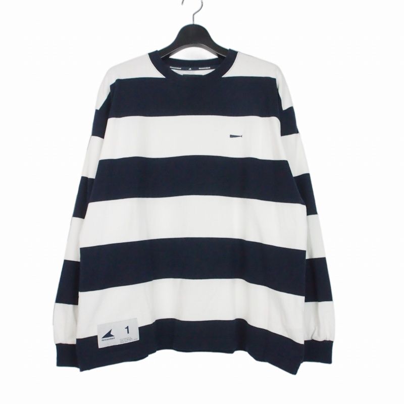 ディセンダント DESCENDANT 24SS HORIZONTAL STRIPE LS ボーダー ロングスリーブ ロンT Tシャツ カットソー 長袖 1 ネイビー ホワイト 紺 白 241ATDS-CSM14