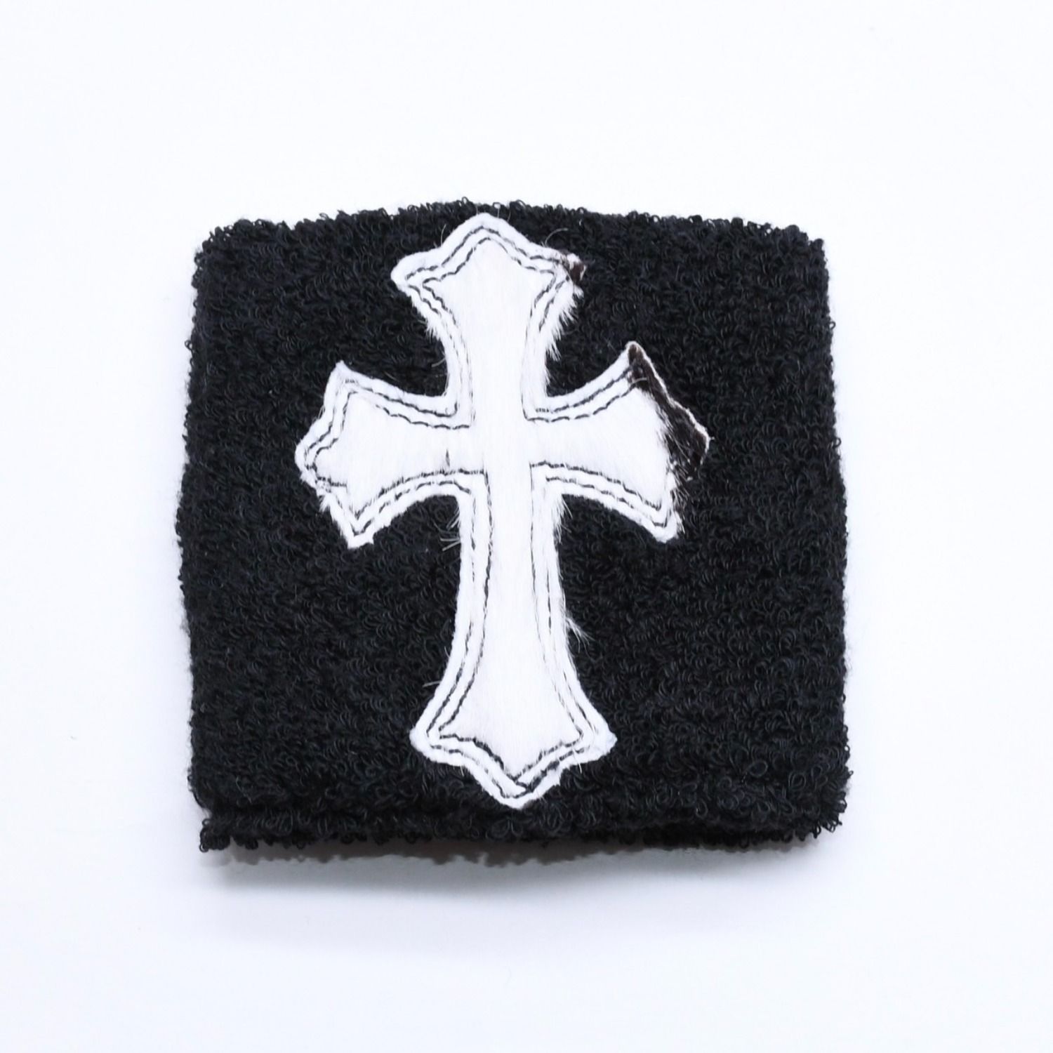 新品未使用 CHROME HEARTS クロムハーツ SWEATBAND WRIST スウェットバンド リストバンド ONE SIZE CHクロスパッチ ハラコ ゼブラ 中古 4a005984 52,800円