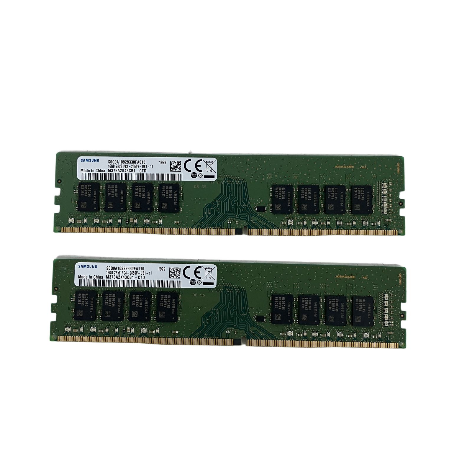 Samsung M378A2K43CB1 DDR4 デスクトップ用メモリ 16GB×2 合計32GB 2枚 セット サムスン 中古 S11500632